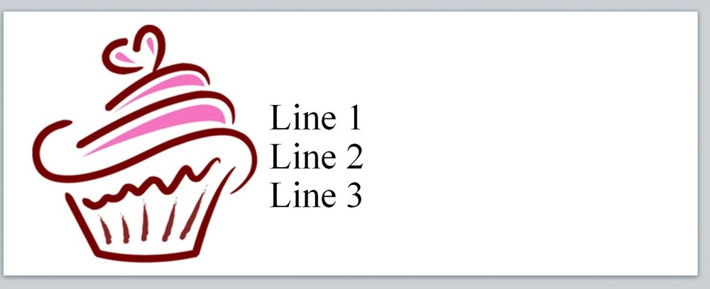 Personalized Address Labels Cupcake Silhouette (JX 314)