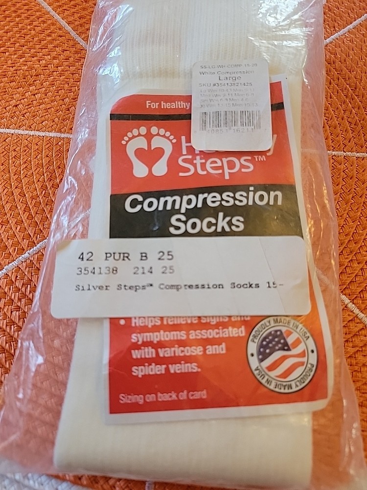 Healthy Steps Compression Socks 15-20 mmHg Size Large