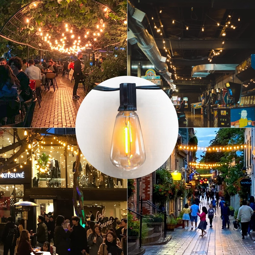 Achin 100FT Outdoor String Lights LED Dimmable Patio Lights String Waterproof...