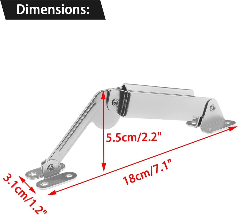 Spring Lid Support Hinge, 2Pcs Left Right Hardware Hinge for...