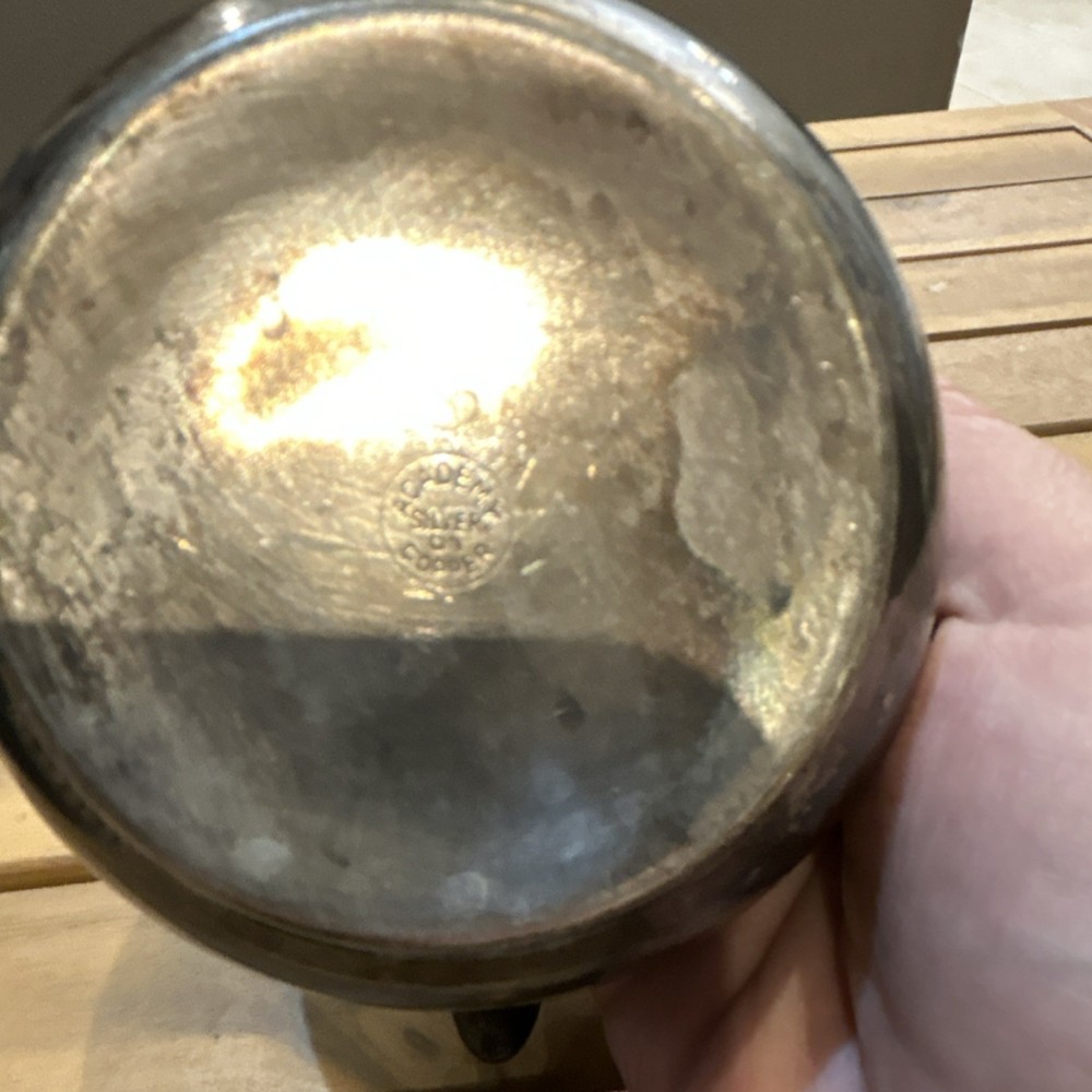 Academy Silverplate on copper Creamer Antique US with Handle