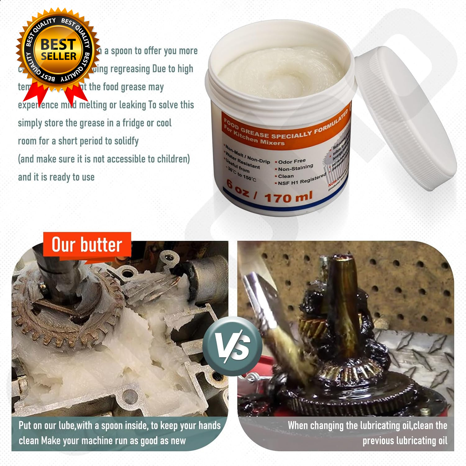 6 Oz Food Grade Grease for Kitchenaid Stand Mixer Maintain the Performance