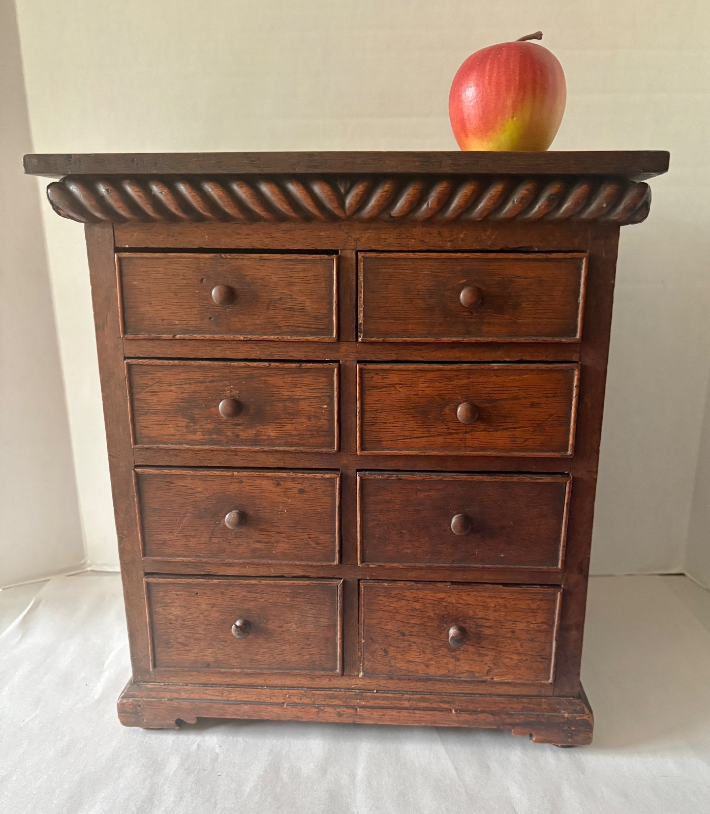 Antique Table Top Walnut Hand Dovetailed Dresser/Salesman Sample/Apprentice