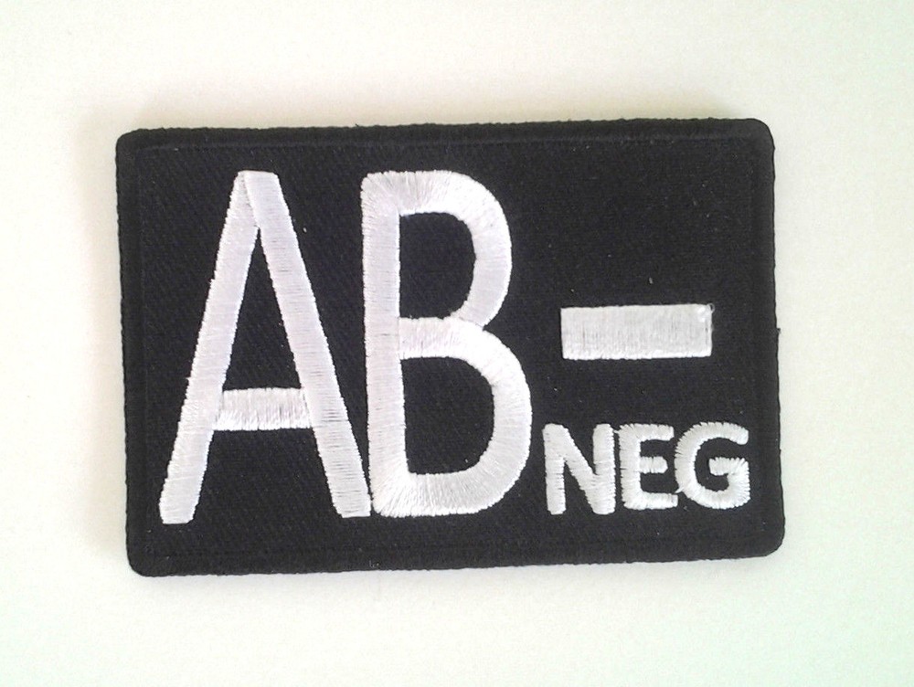AB - NEGATIVE BLOOD ID Biker Patch P4330 E