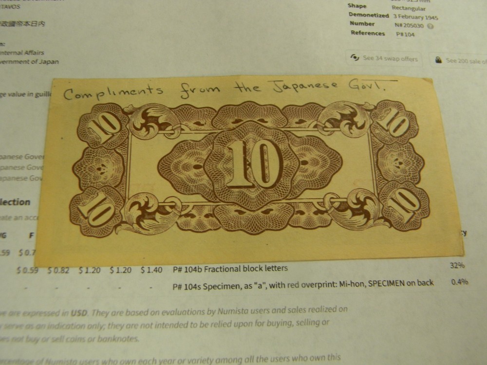 1942 Philippines 10 Centavos EF