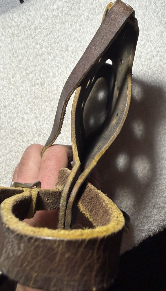 Vintage Thick Leather Dog Muzzle Large - XLarge adjustable strap