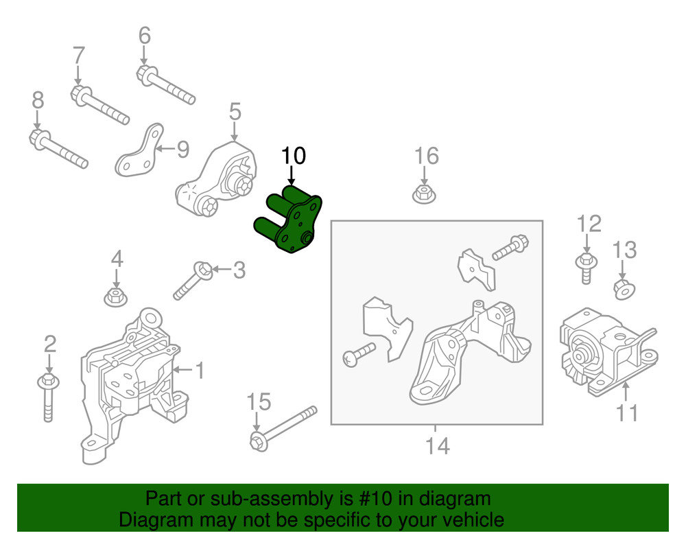 Genuine Mazda Engine Support Rod Bracket GHR9-39-010