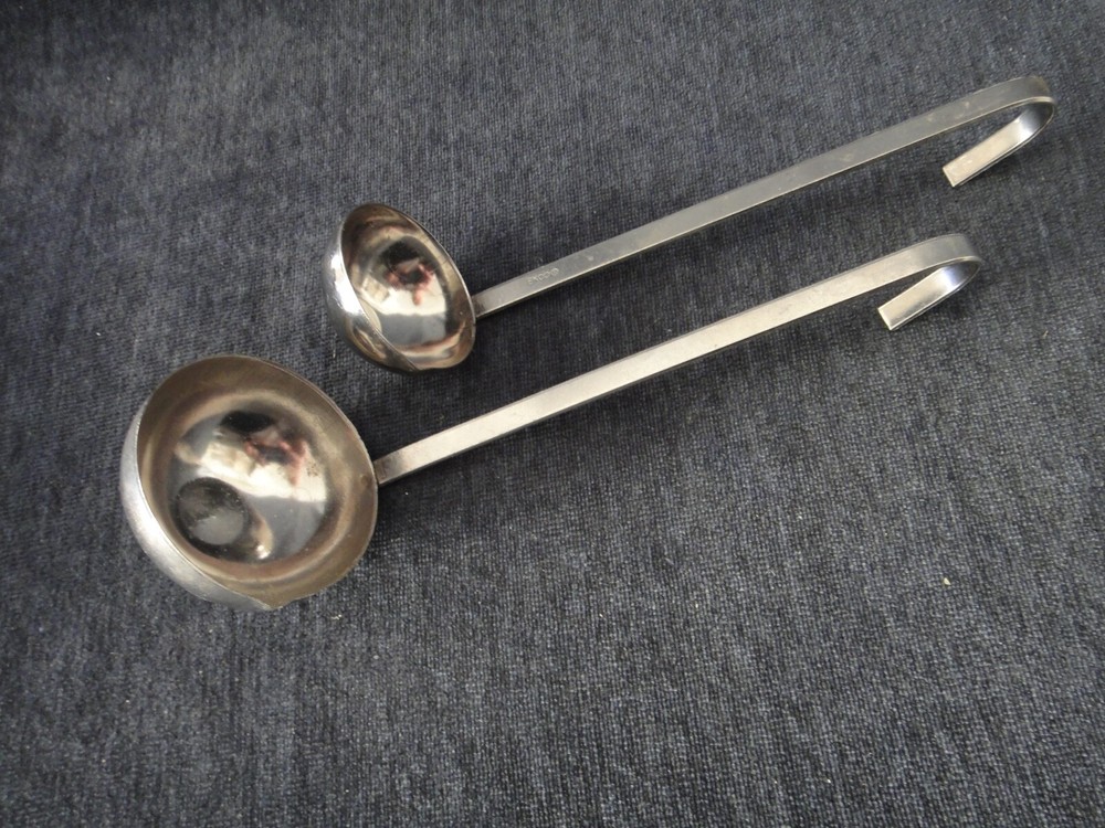 Lot of 2 Ekco Stainless Hook Ladles Kitchen Gadget