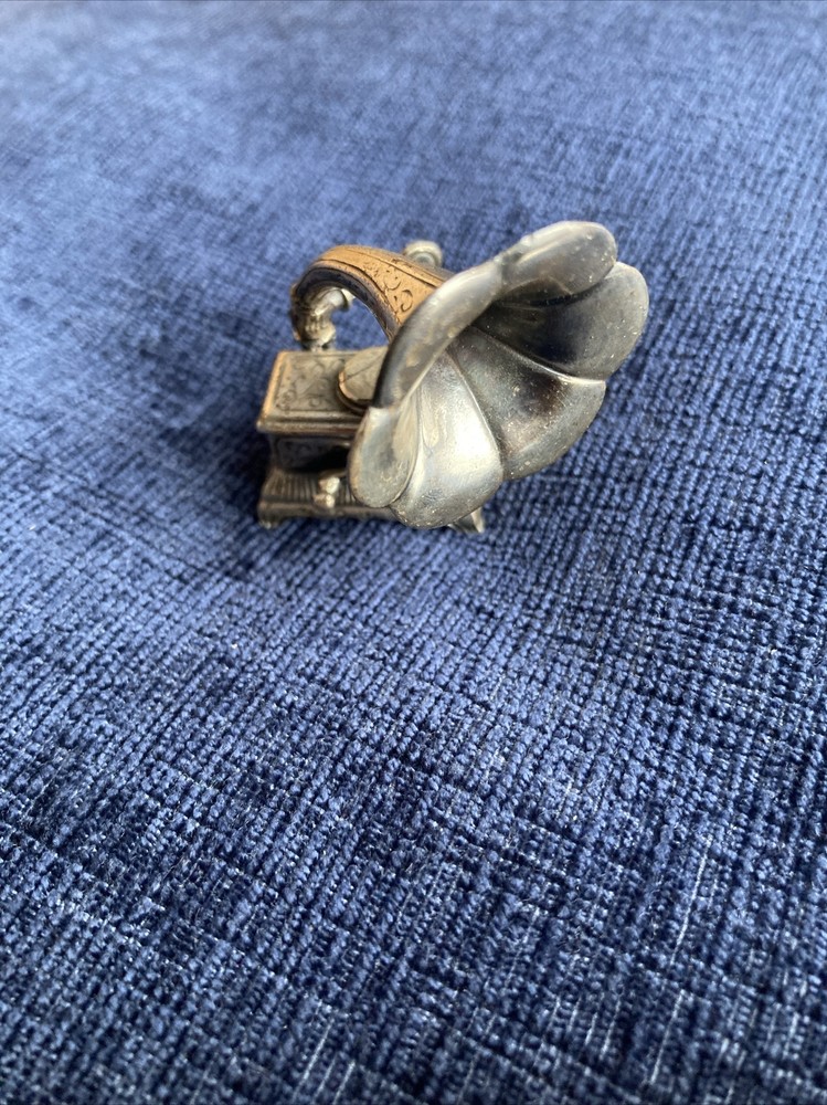sterling silver miniature gramophone