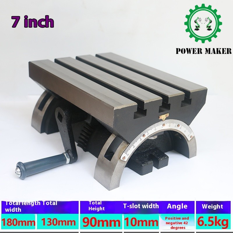 7-inch Tiltable Milling Table Adjustable Angle Table Precision Rotary Table