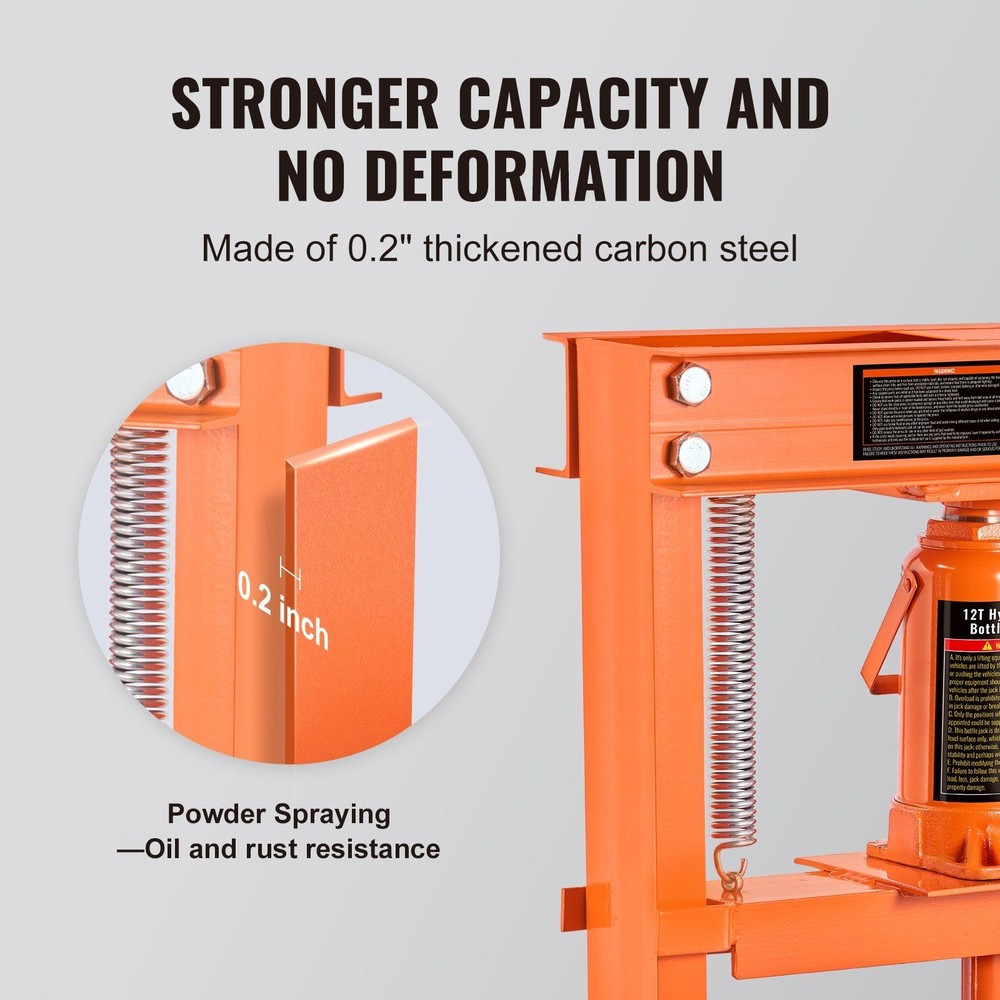 Sturdy 12Ton Hydraulic Press H-Frame for Metalworking Projects