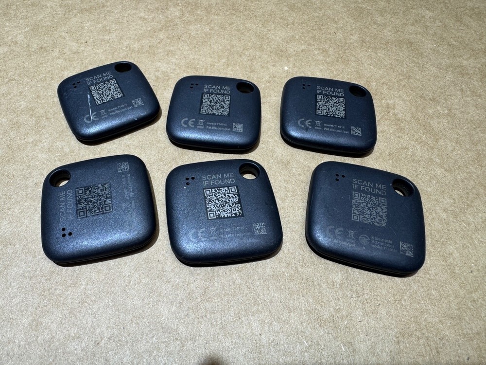[6-PACK] TILE MATE (2022) BLACK BLUETOOTH TRACKER FINDER - [RE-44001] - [USED]