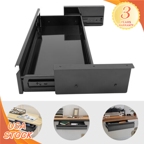 22” Black Space Saver Sliding Under Desk Storage Drawer Pull-out Drawer