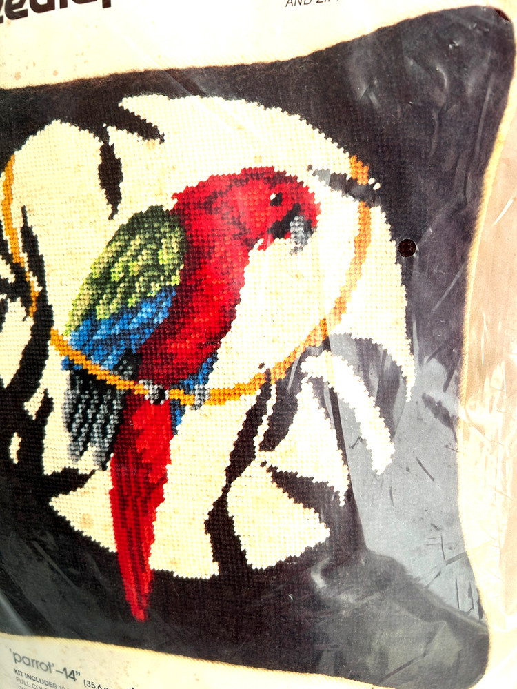 Bucilla Needlepoint Kit Parrot - 14" Decorator Pillow