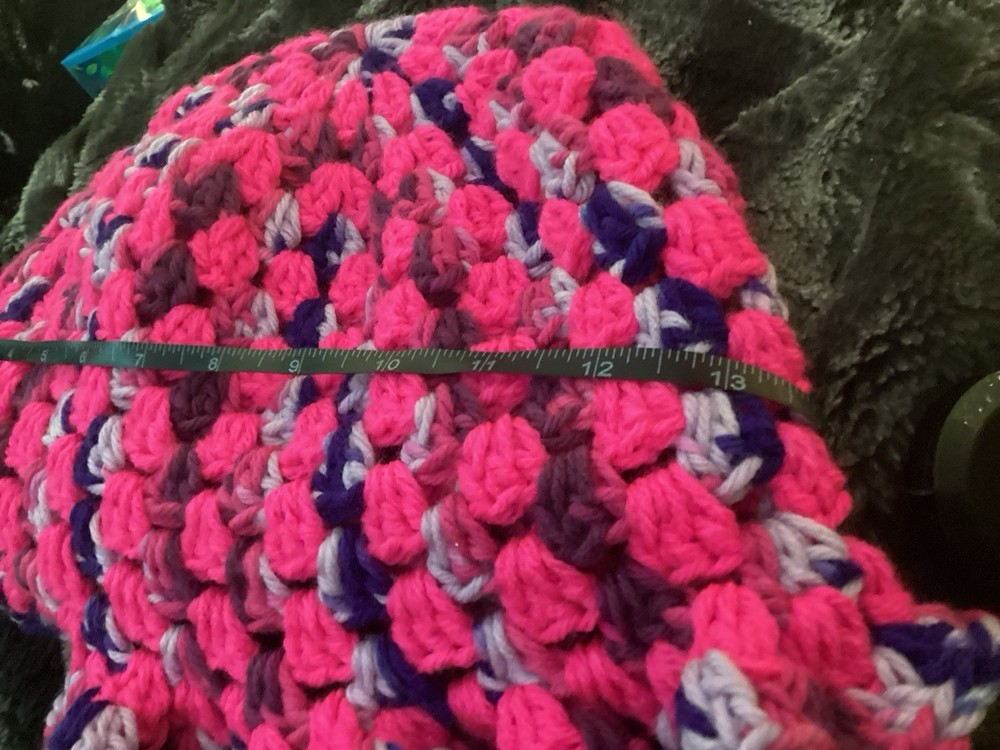 Handmade Crochet Multicolor Hat Pink Purple Stylish Accessory