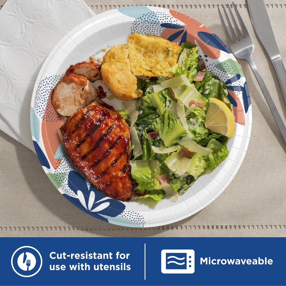 Dixie Everyday Disposable Paper Plates, 10", Multi-Color, 210 Count