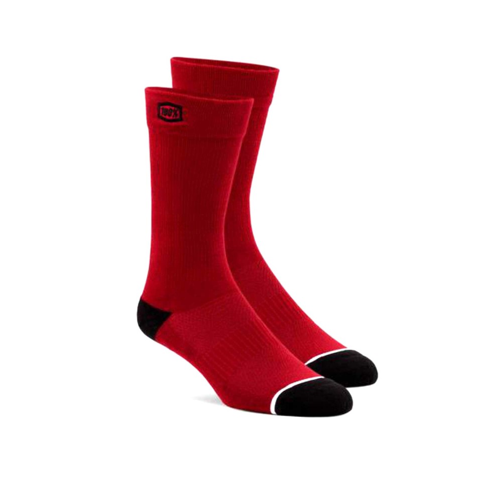 100% Solid Casual Socks Red S/M