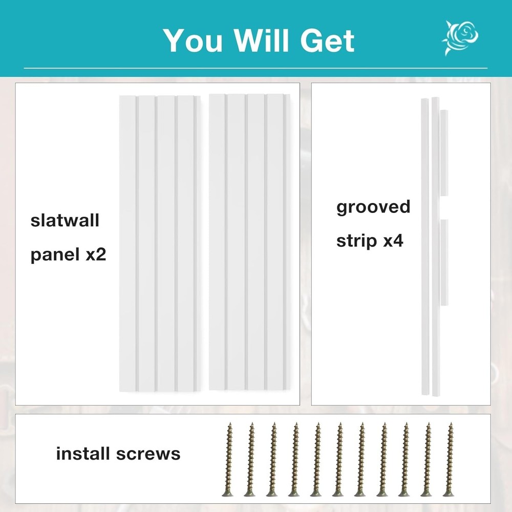 Durable PVC Slatwall Panel - Versatile Wall Mounted Storage Solution, 2x4ft
