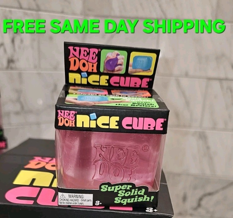 NeeDoh Nice Cube Super Solid Squish PINK 🩷 NEW Ships Same Day