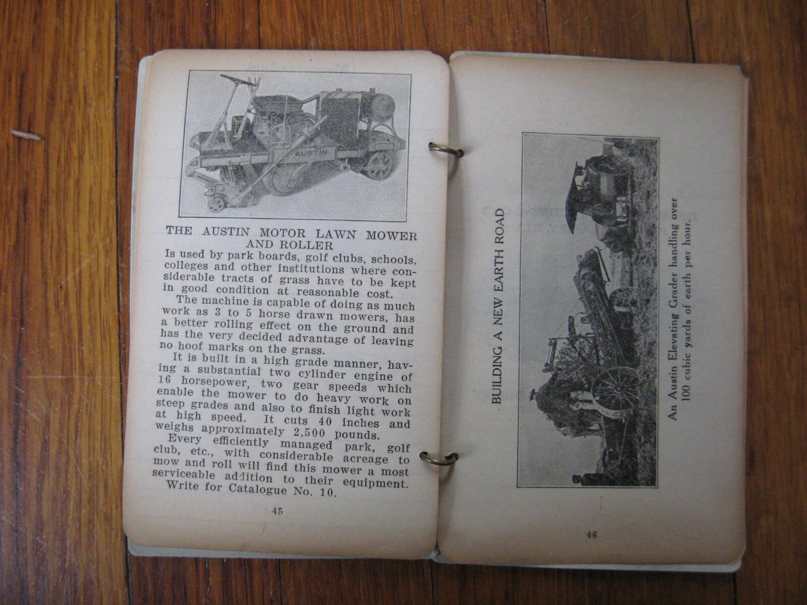 1915 1916 Austin Western Road Grader Pocket Ledger Road Roller Crusher Scarifier