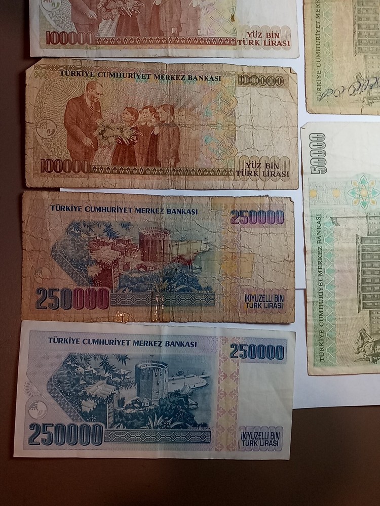 1970 TURKEY '7' Assorted banknotes 5000 - 1000000 LIRA 4512406