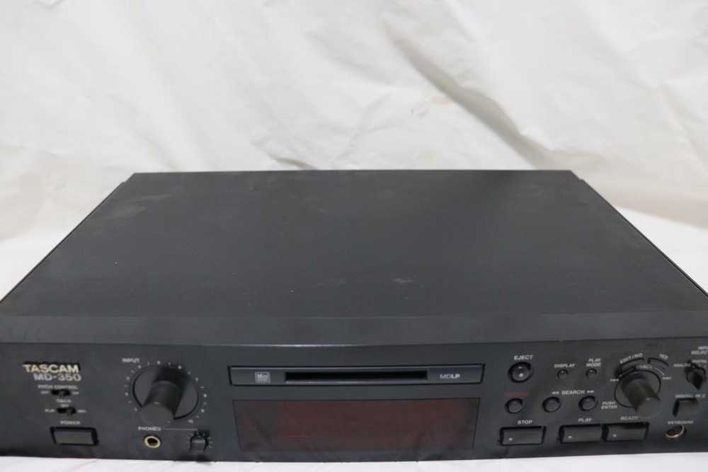 TASCAM MD-350 Mini Disc Player Recorder MD Deck Black Working Used