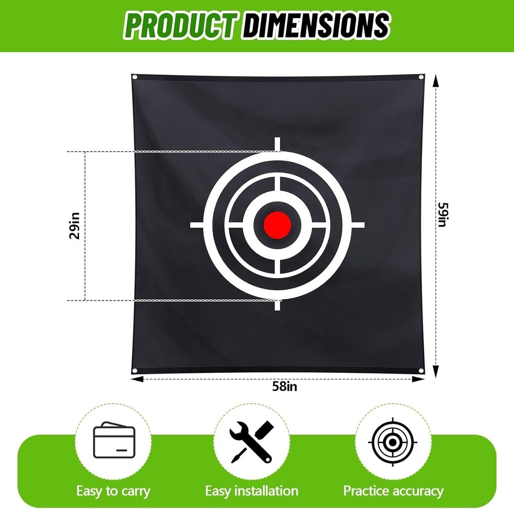 Golf Target Cloth for Net Replacement Golf Hitting Net Target with 4 Straps f...