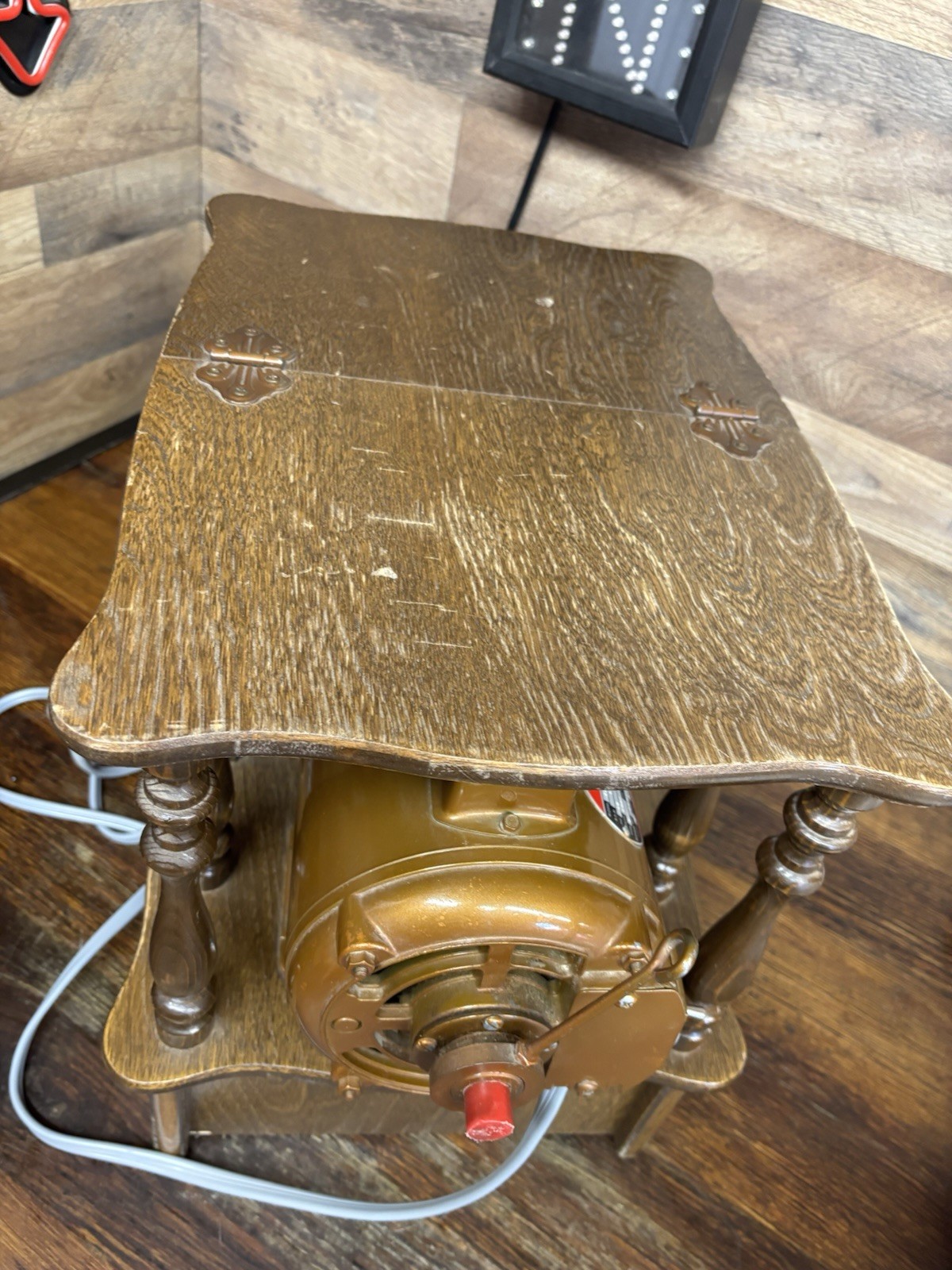 Golden Grain Grinder Wheat Grinder Dayton 3/4 HP Motor W/Wood Cabinet Vintage