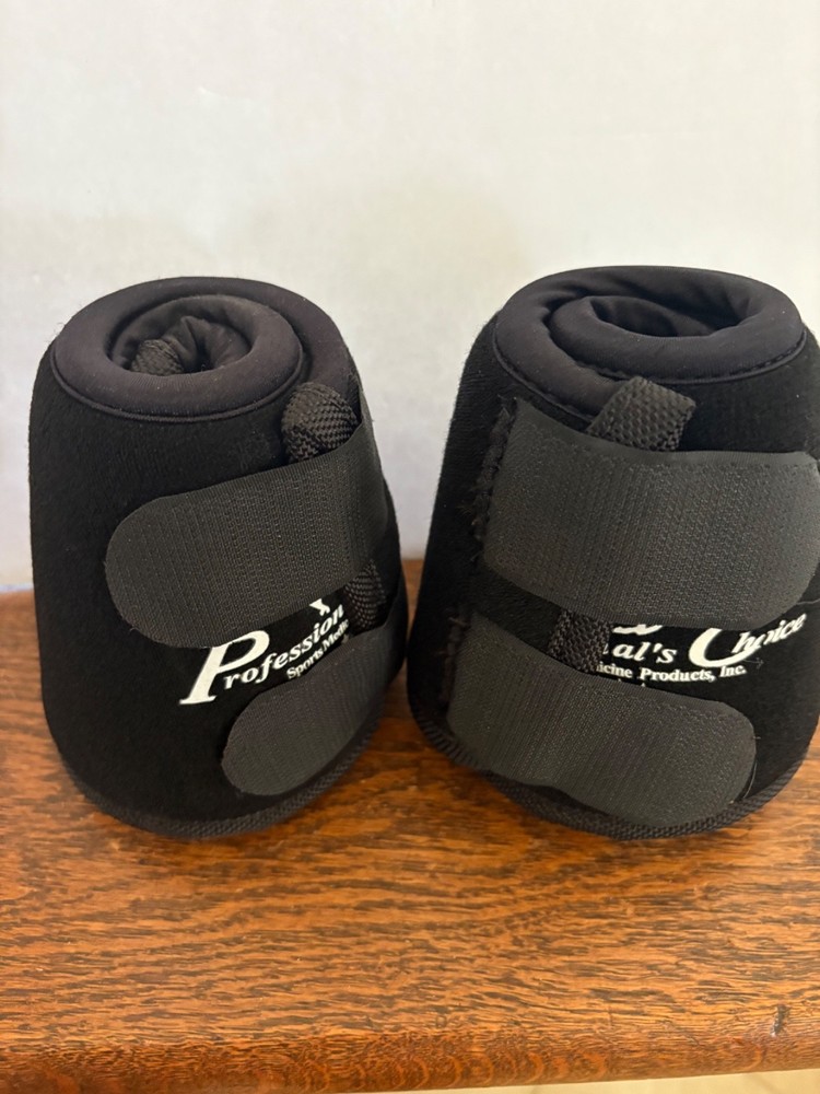 Professional's Choice Quick Wrap Bell Boots - Black size large