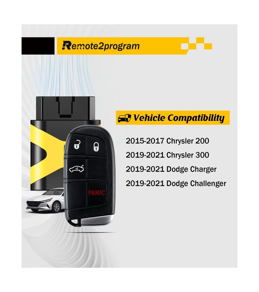 Self Programmable Car Key Fob Smart DIY Programming Remote and Keyless Entry ...