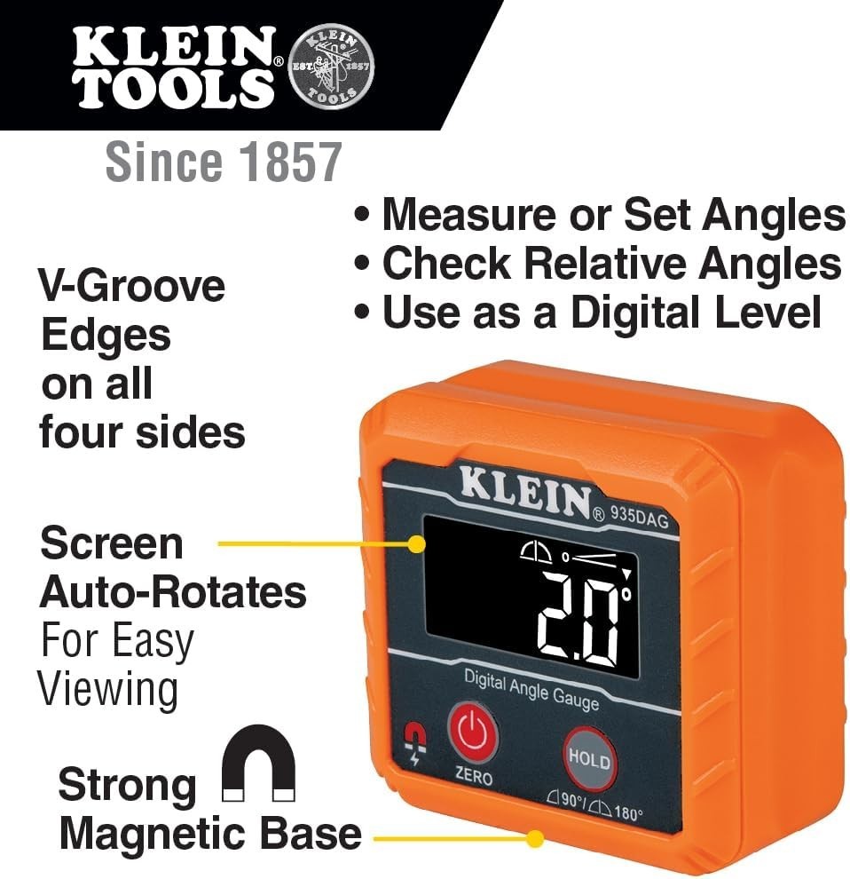 Adjustable Digital Level and Angle Gauge - 2-Piece Kit with Strong Magnetic Base