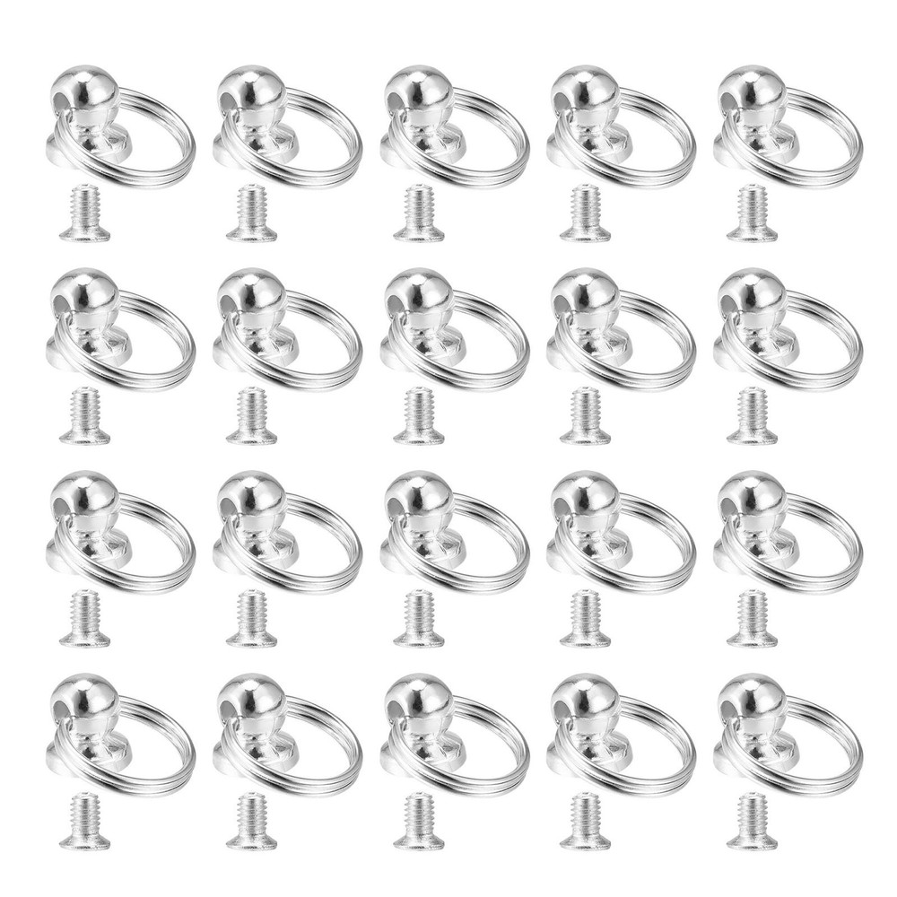 0.47" Round Button Head Pin Rivets Screw Silver 20 Pcs