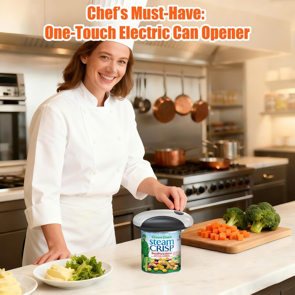 Automatic Electric Can Opener, Rechargeable Can Openers Smooth Edge - Electri...