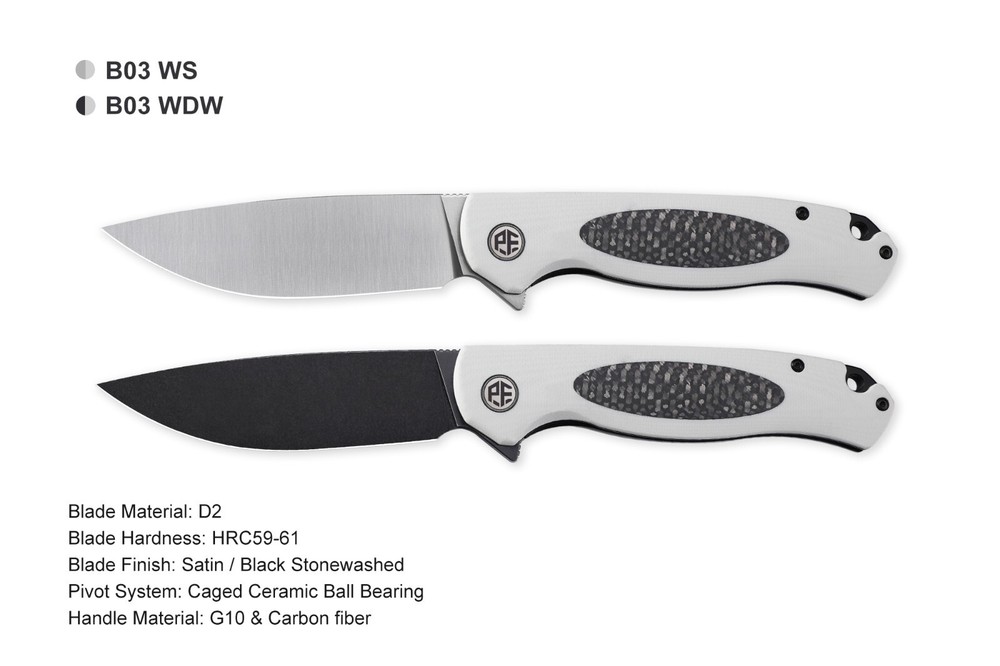 Petrified Fish PFB03 Stamp,D2 Satin/Stonewashed Blade,G10 Handle Folding knife