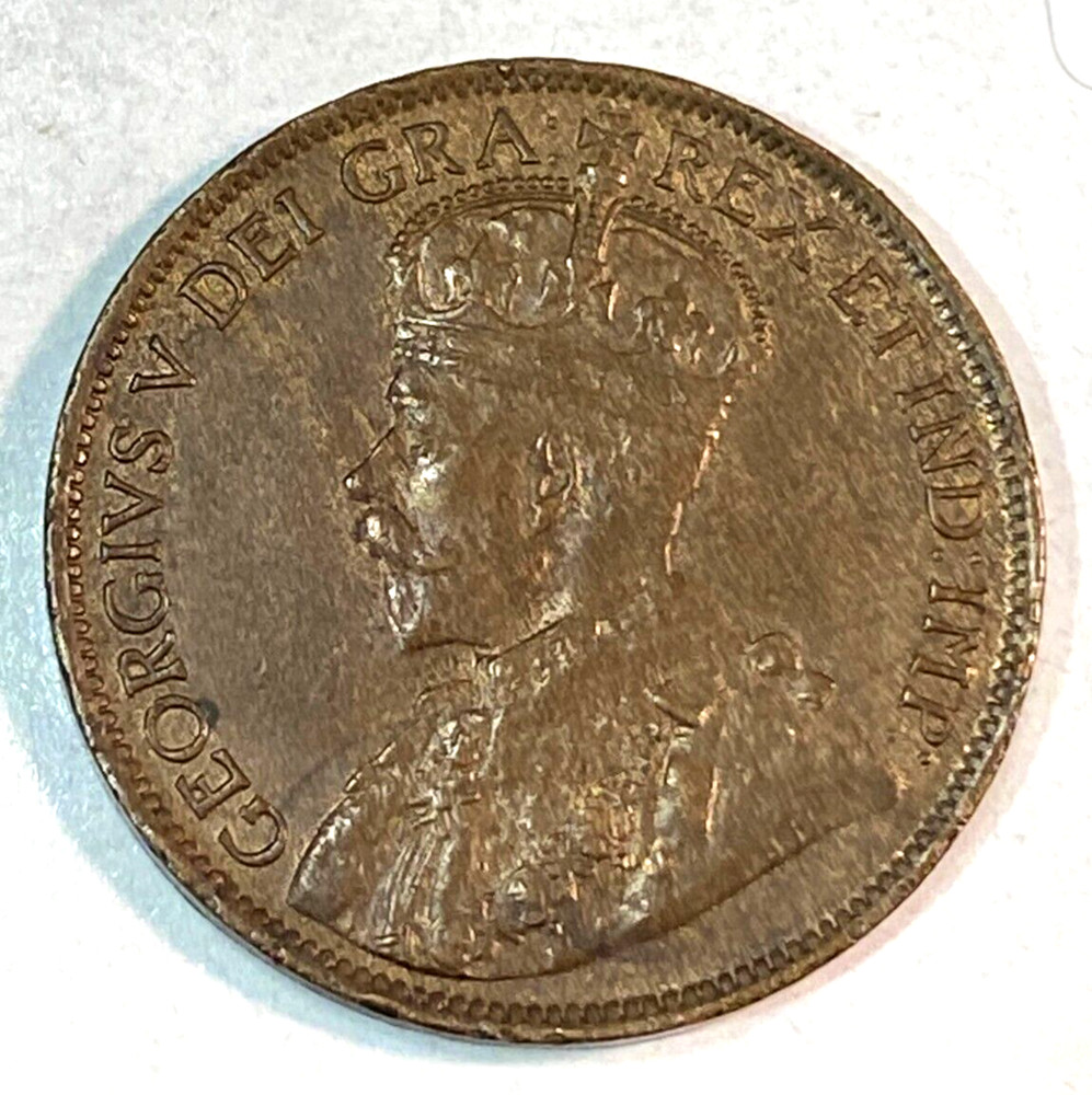 1914 Canada One Cent Nice Original AU KM-21 CHRC