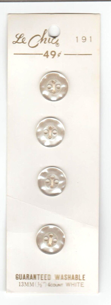 Le Chic Buttons #191 White Size 13mm (1/2")