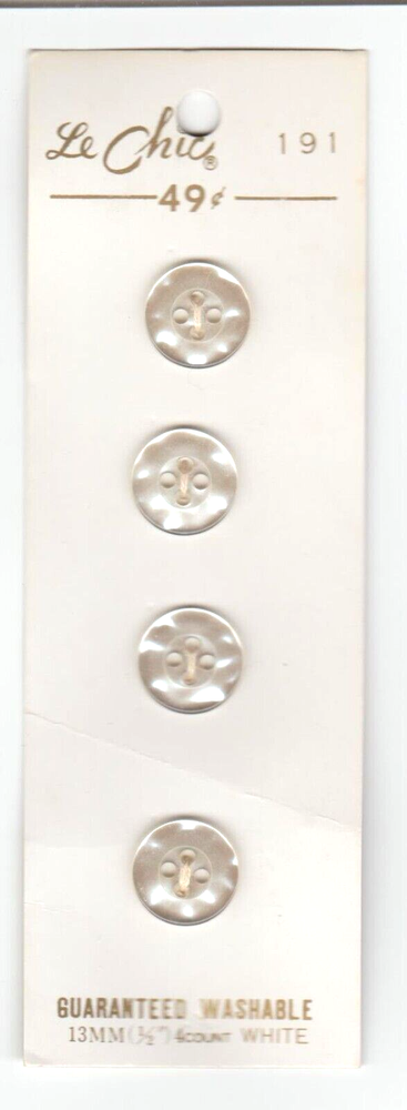 Le Chic Buttons #191 White Size 13mm (1/2")