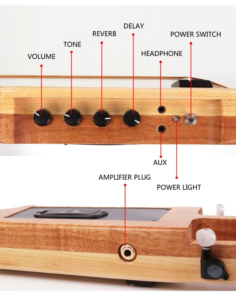electric classical guitar travel silent nylon string headless built in effect