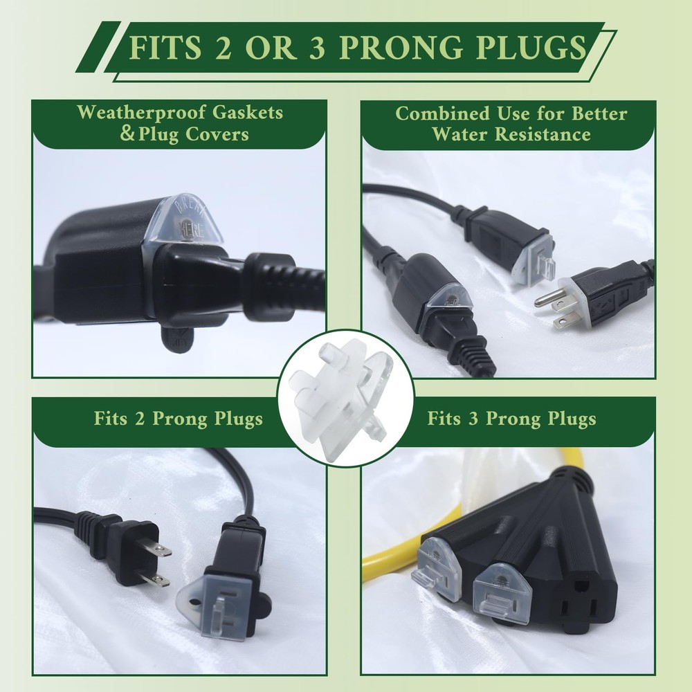 HBOPAN 15 Pack Outdoor Plug Protector Waterproof Soft Silicone lucency 15PACK