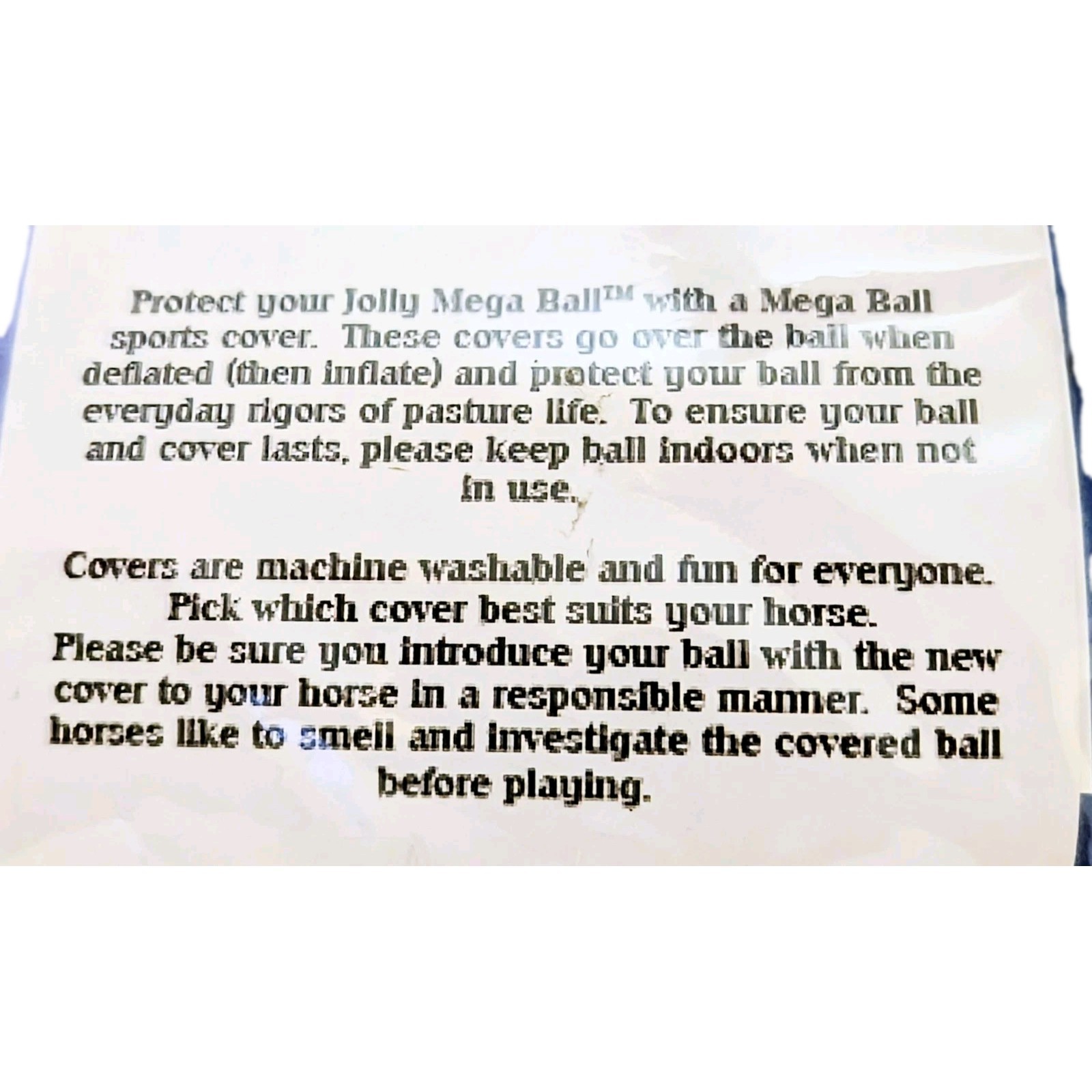 Horsemen's Pride JOLLY MEGA BALL Sports Cover Red Blue Soccer Horse Play 30" NEW