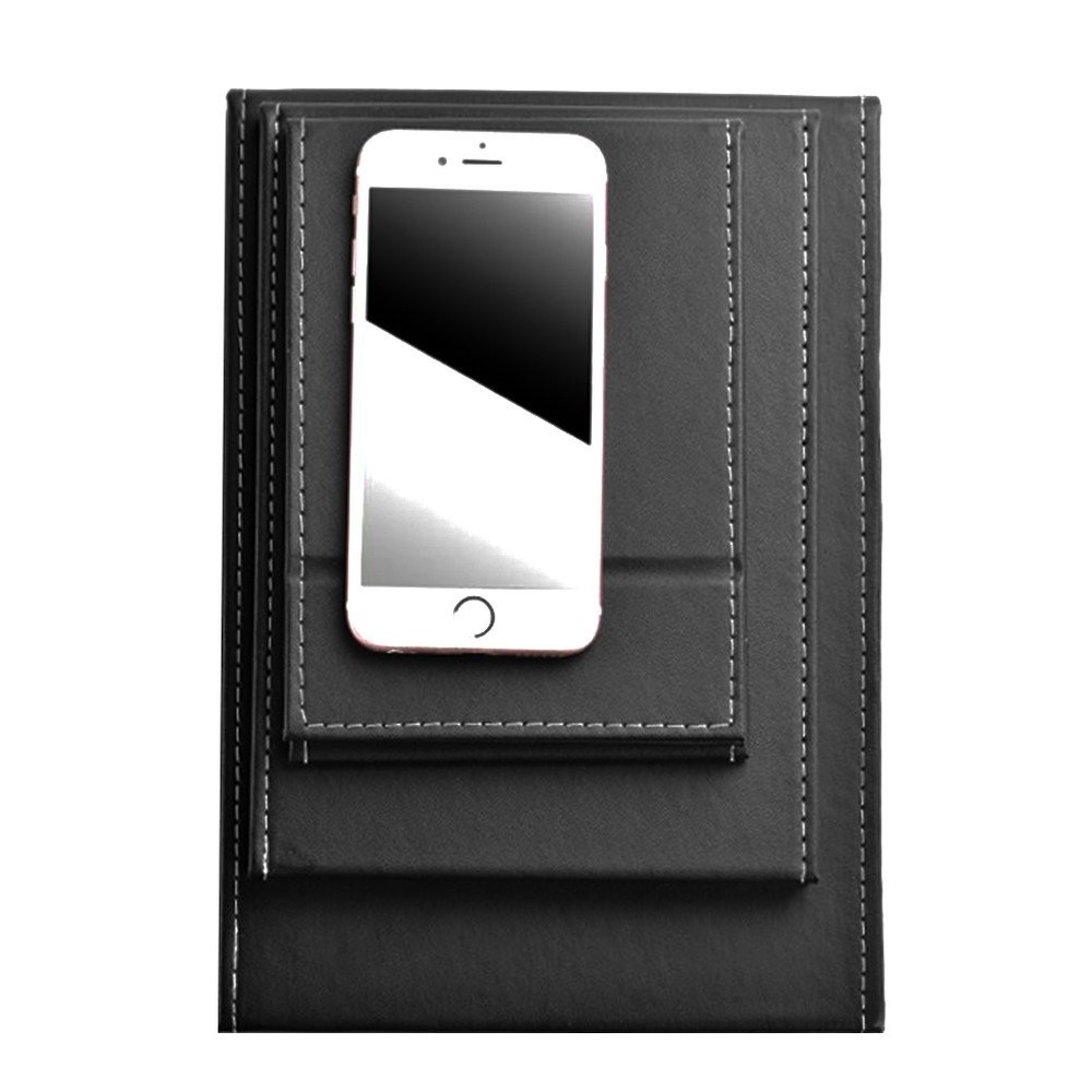 Protable PU Leather Mirror Folding Desktop Makeup Mirror with Adjustable Stan