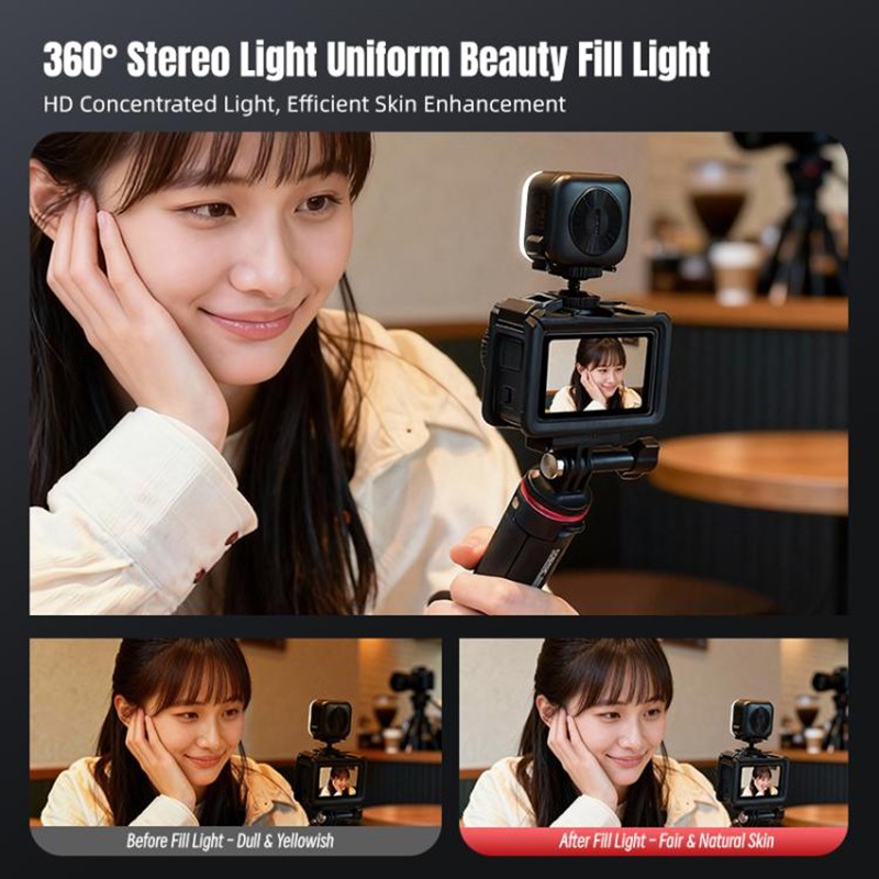 For DJI Osmo Action 6 / 5 Pro / 4 / 3 STARTRC Small Cube Fill Light