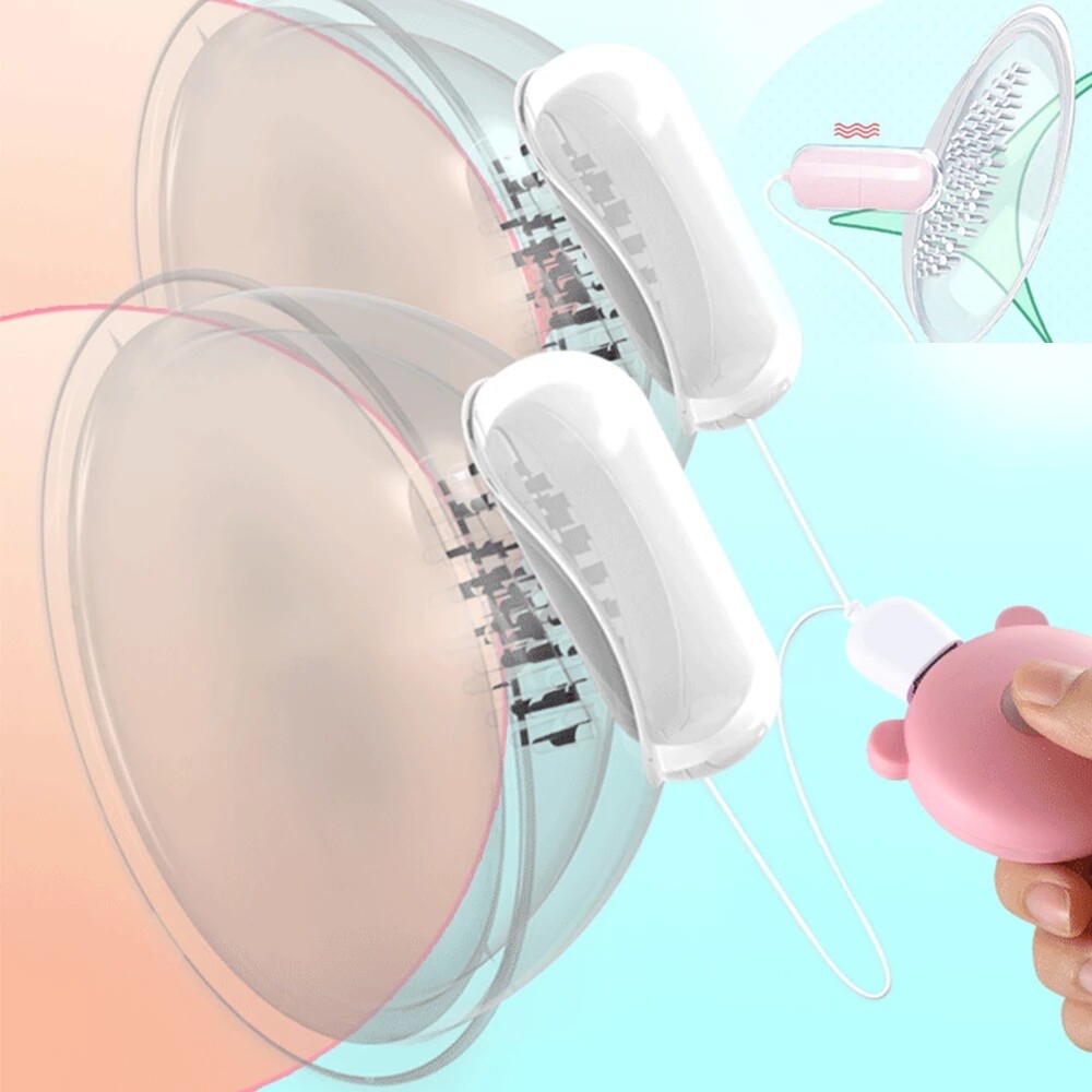Breast Stimulator Pump Sucking Nipple Clit Vibrator Silicone Sex Toys For Women