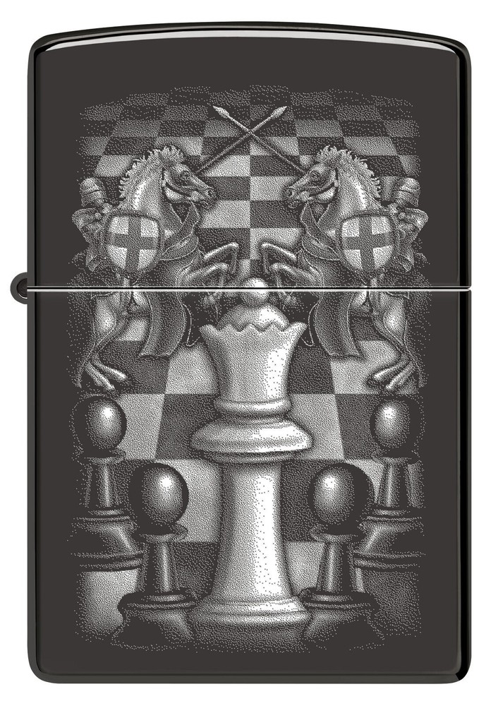 Zippo Chess Design High Polish Black 48762