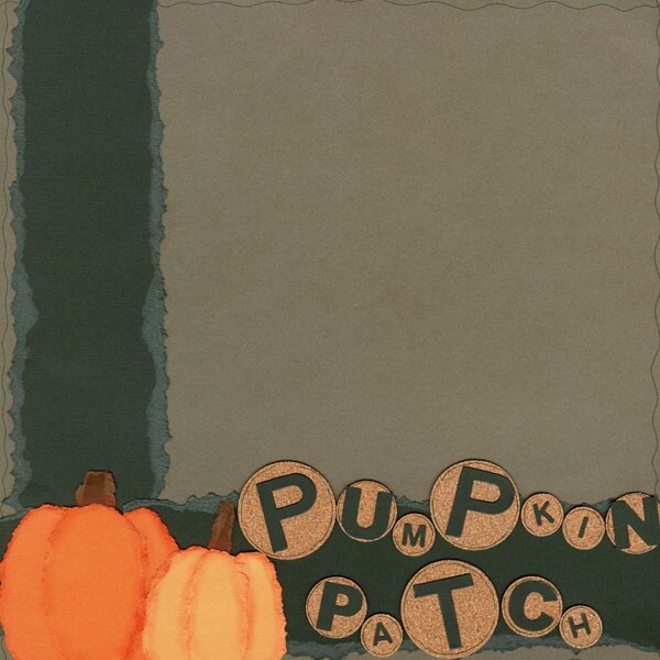 Pumpkin Patch, autumn scrapbook paper - Scrapbook Customs #14319