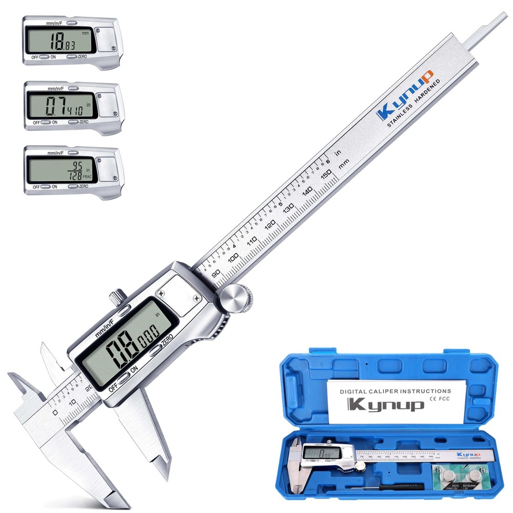 Kynup Digital Caliper, Caliper Measuring Tool, 6 Inch Standard, Silver