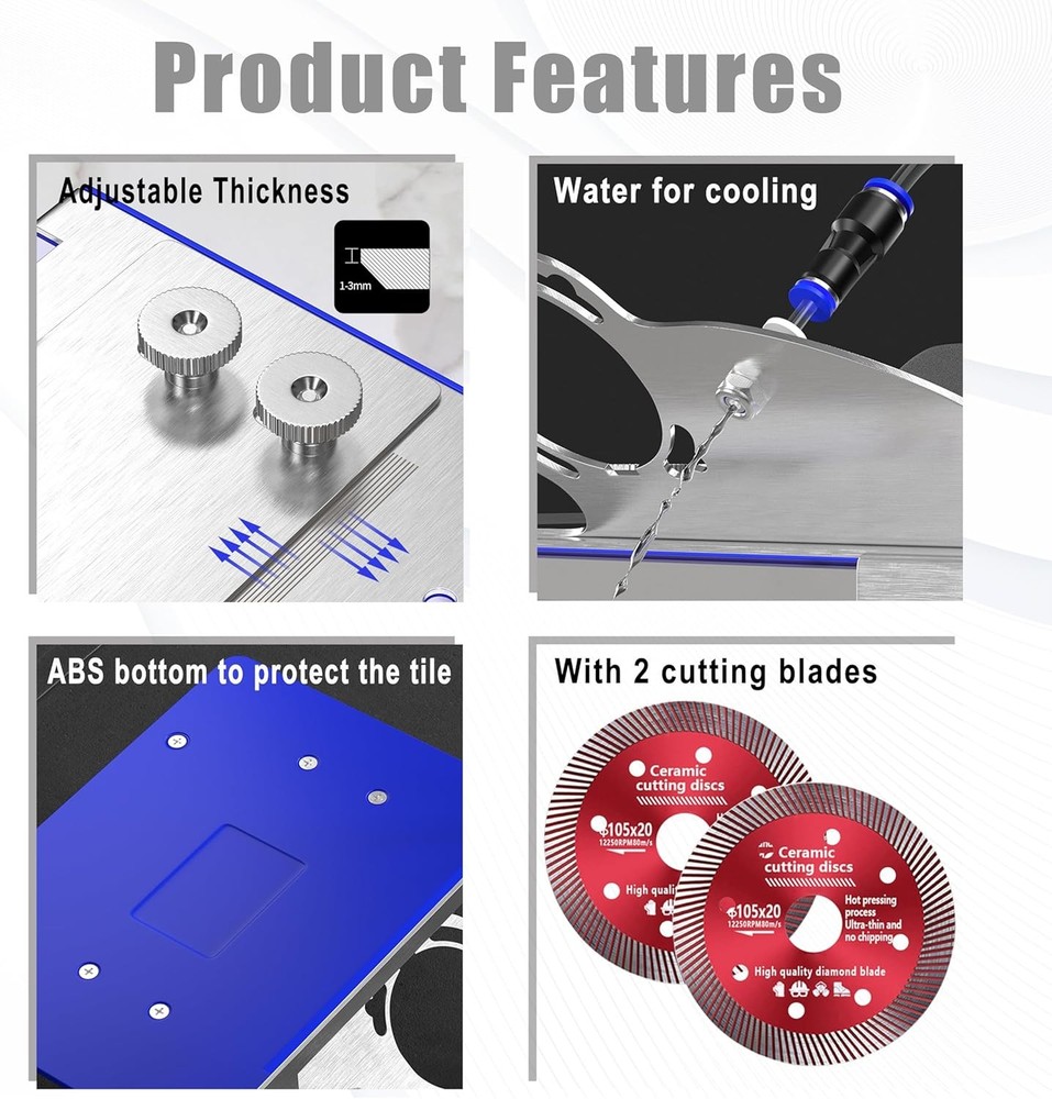 45 Degree Tile Chamfering Tool, Angle Grinder Stand for 45° Tile Cutting, Tile C