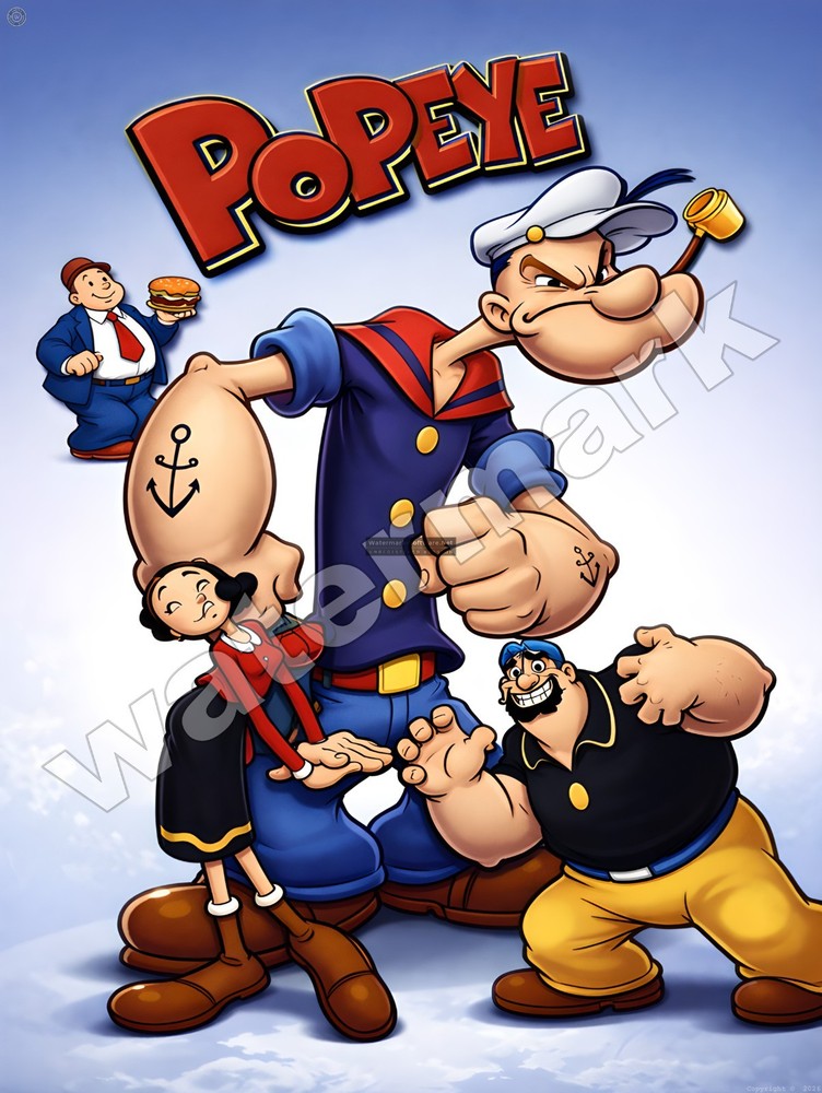 Popeye  Metal Sign 9" x 12" or 12" x 16"