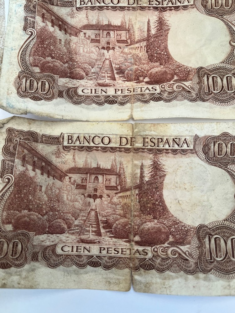 4 X 100 PESETAS BANK NOTES CIRCULATED