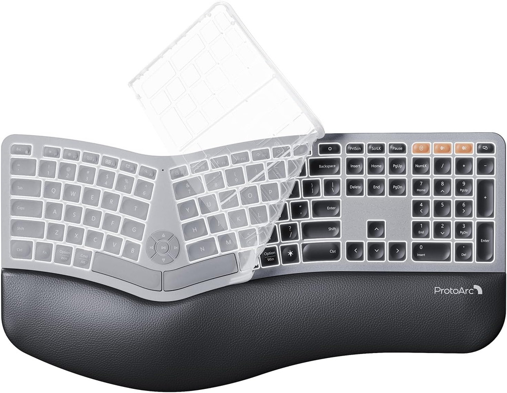 Silicone Keyboard Cover for EK01 plus Backlit Bluetooth Ergonomic Keyboard (Key